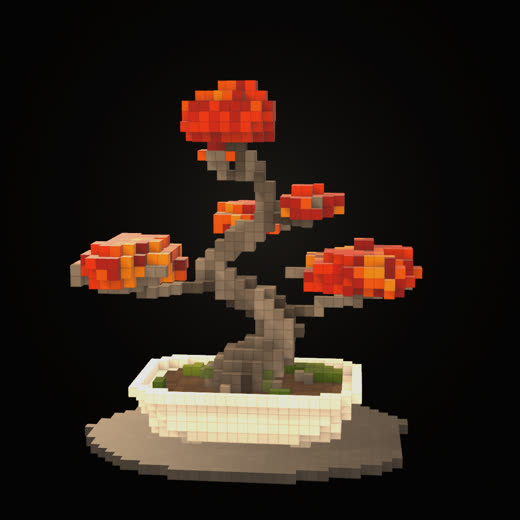 Voxel Japanese maple bonsai